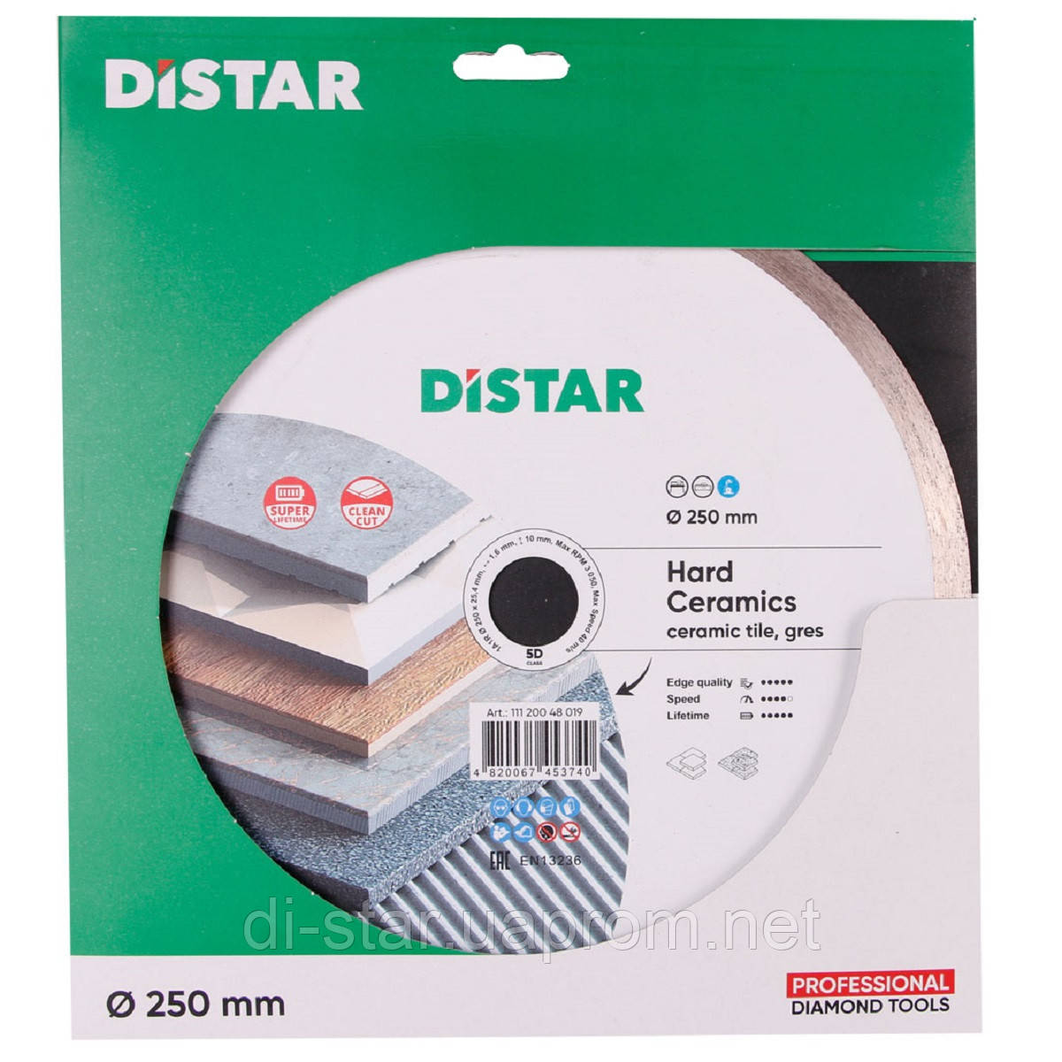 Круг алмазный Distar 1A1R Hard Ceramics 250мм - отрезной диск по керамограниту и керамической плитке на станок - фото 6 - id-p244372249