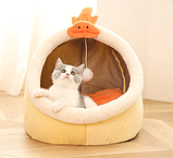 Лежанка будиночок зі знімною подушкою для кота, собаки, фото 2