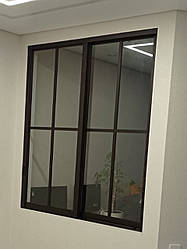 Вікно міжкімнатне розсувне в стилі лофт