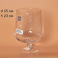 Ваза стеклянная Lou de Castellane "Грациозный бокал", прозрачная; d 15 см h 20 см