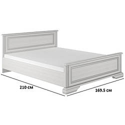 Двоспальне ліжко Гербор Вайт 160х210см кольору ясен сніжний та сосна срібна з високим узголів'ям