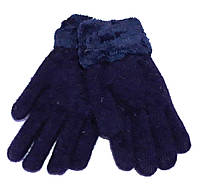 Перчатки Корона вязка/махра двойные (L) Темно-синие (ПЕРЧ-145)