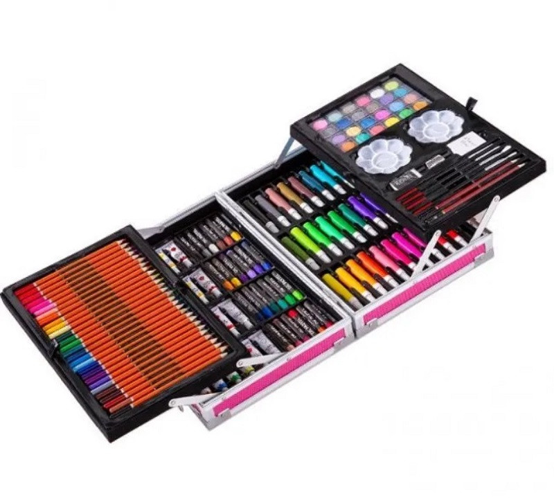 Набір для дітей для творчості Drawing Board 145 3965, 145 предметів, рожевий., фото 1