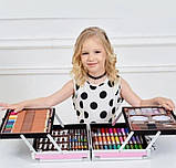 Набір для дітей для творчості Drawing Board 145 3965, 145 предметів, рожевий., фото 7