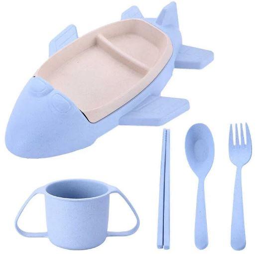 Набір дитячої еко посуди Stenson R87745, 6 предметів, синій, фото 1