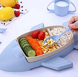 Набір дитячої еко посуди Stenson R87745, 6 предметів, синій, фото 3