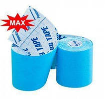 Кінезіотейп BBTape MAX з посиленим клеєм 7,5 см*5 м блакитний