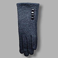 Комбинированые женские трикотажные сенсорные перчатки с пуговицами