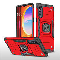 Протиударний чохол із підставкою для LG Velvet 5G червоний захисний бампер