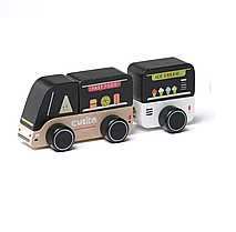 Дерев'яна машинка "Мандруюче кафе", 9.5x4.5x13.5 см, Cubika. 15542