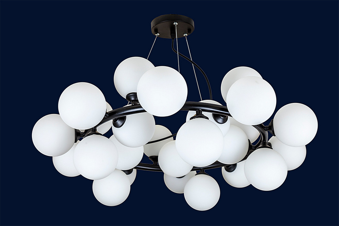 Яскрава підвісна сучасна люстра 909XL3122-25 BK, фото 1