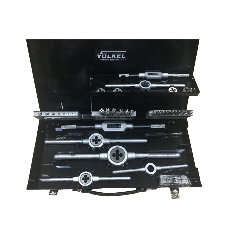 Набір мітчиків і плашок M3-M12 35 од. HSSG DRІLBOX VOLKEL