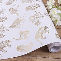 Папір для пакування подарунків 10 м Новорічна Тигр