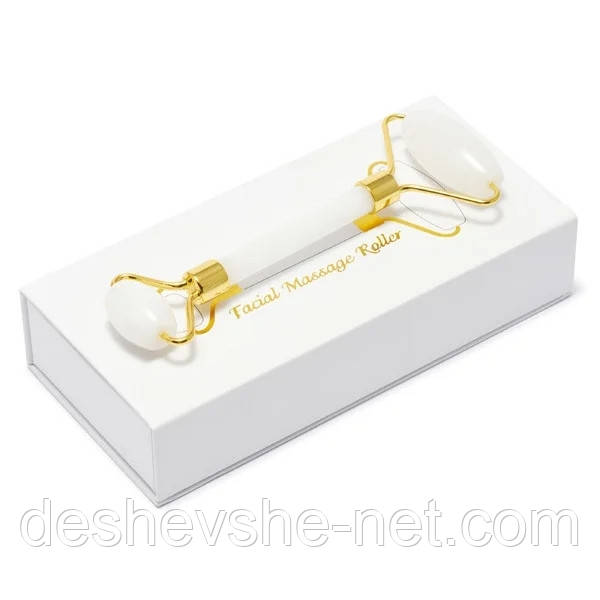 Роликовий масажер із білого нефриту двосторонній