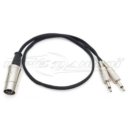 Кабель MIDI 5 pin DIN to 2 х 3.5 мм моно в екрані (висока якість), метал, фото 1