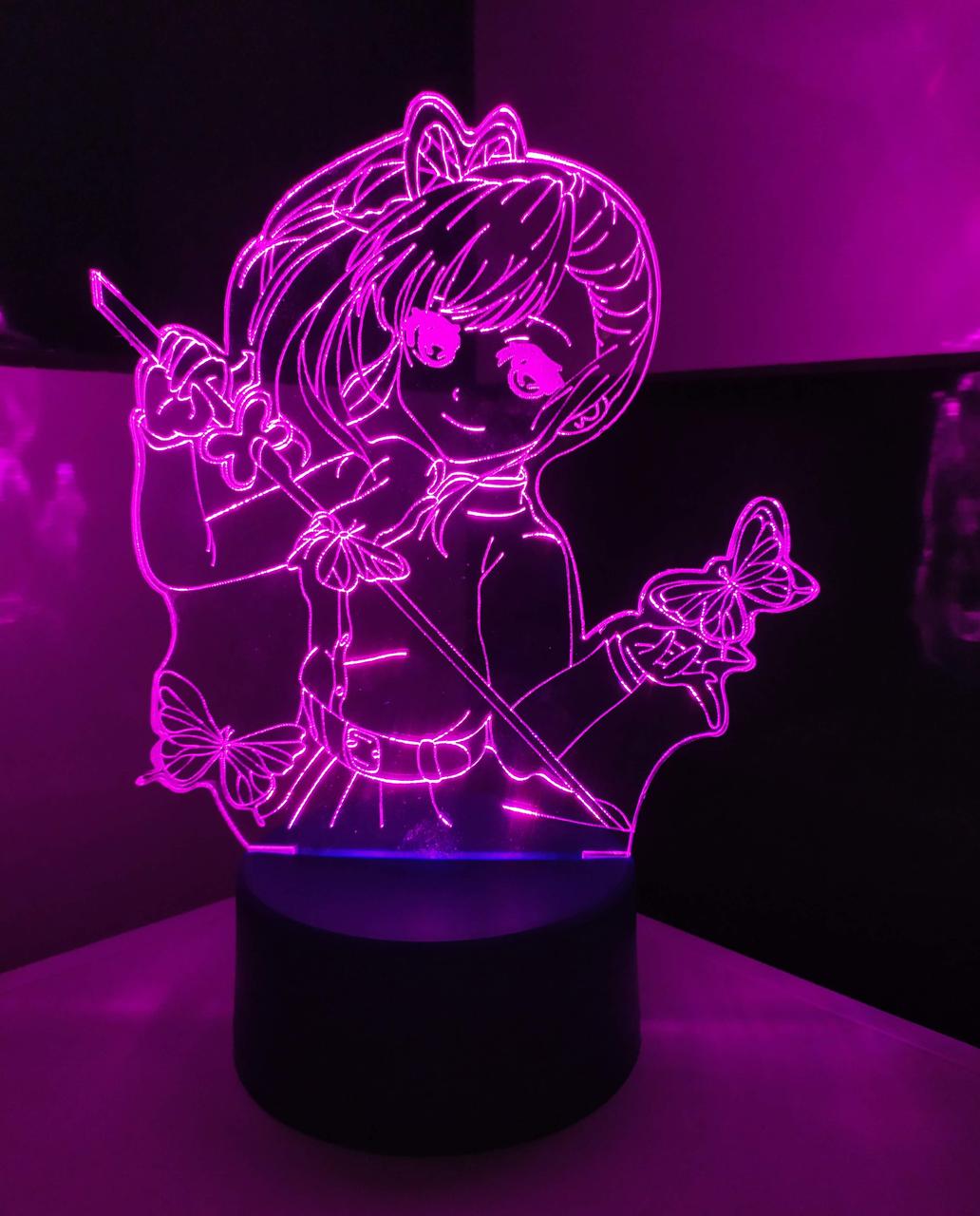 3d-світильник Аніме Цуюри Канао, 3д-нічник, кілька підсвічувань (батарейка+220В), фото 1