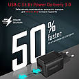 Мережевий зарядний пристрій Promate PowerPort-33 Вт USB-C+USB-A Black (powerport-33.black), фото 6