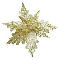 Декоративний квітка Пуансетія 24х20см, колір -золото(12шт)