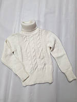 Білий вовняний в'язаний светр для дівчат 128,164 зросту Туреччина