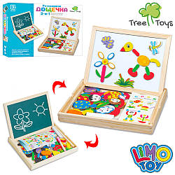 Дерев'яна дошка з магнітною мозаїкою