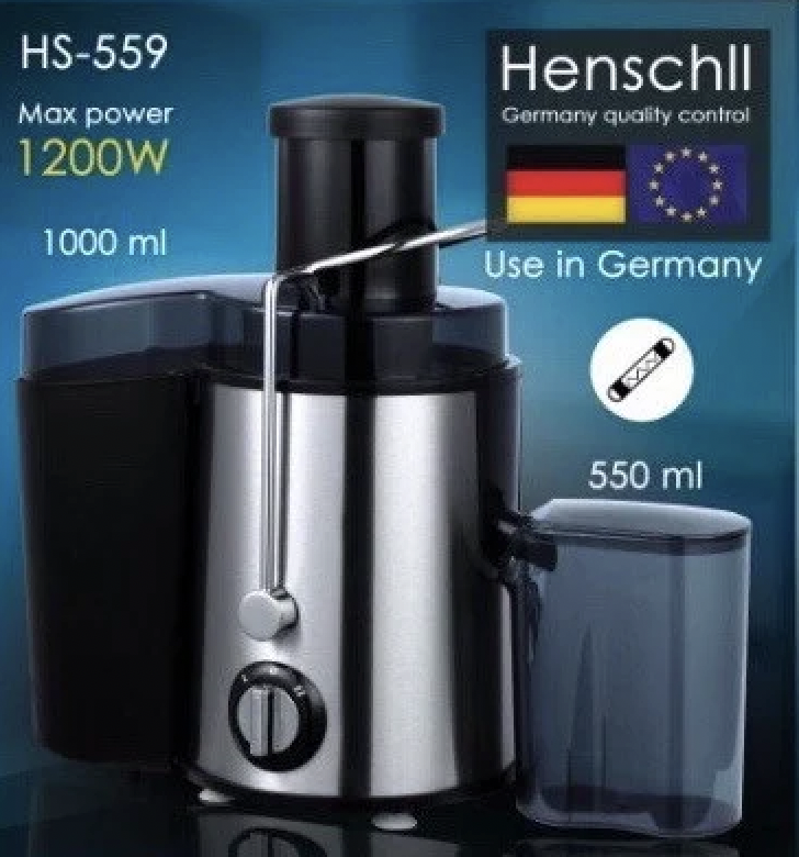 Соковыжималка Henschll 1200W для овощей и фруктов,Электрическая центробежная