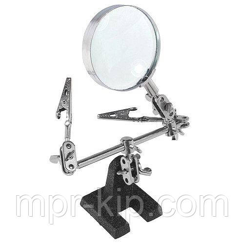 Третя рука тримач з лупою JM501, збільшення 2,5Х, фото 1