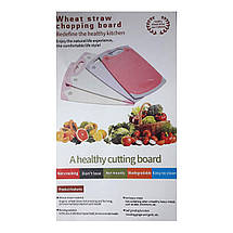 Дошка обробна кухонна ECO 35х21 см з пшеничної соломи під граніт, фото 4