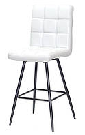 Полубарный стул Augusto Bar 65 ML белый кожзам на черных металлических ножках, в скандинавском стиле