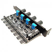 Реобас Lamptron MOLEX на 8 кулерів 4 pin / 3 pin (в PCI слот) Fan Hub