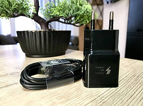 Зарядний пристрій для Samsung Fast Charging Type-C Galaxy s9 s9+ s8 s8+ Note 8 9 a8 чорний