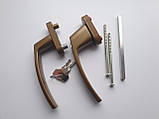 Ручка балконні MEDOS VICTORY двостороння з ключем бронзова, фото 4