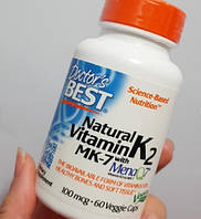 Вітамін К2 Doctor's s BEST Natural Vitamin K2 MK-7 with MenaQ7 100 60 капсул