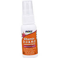 Вітамін Д3 1000 ME К-2 100 Now Foods Vitamin D-3 & K-2 Liposomal Spray 59 мл