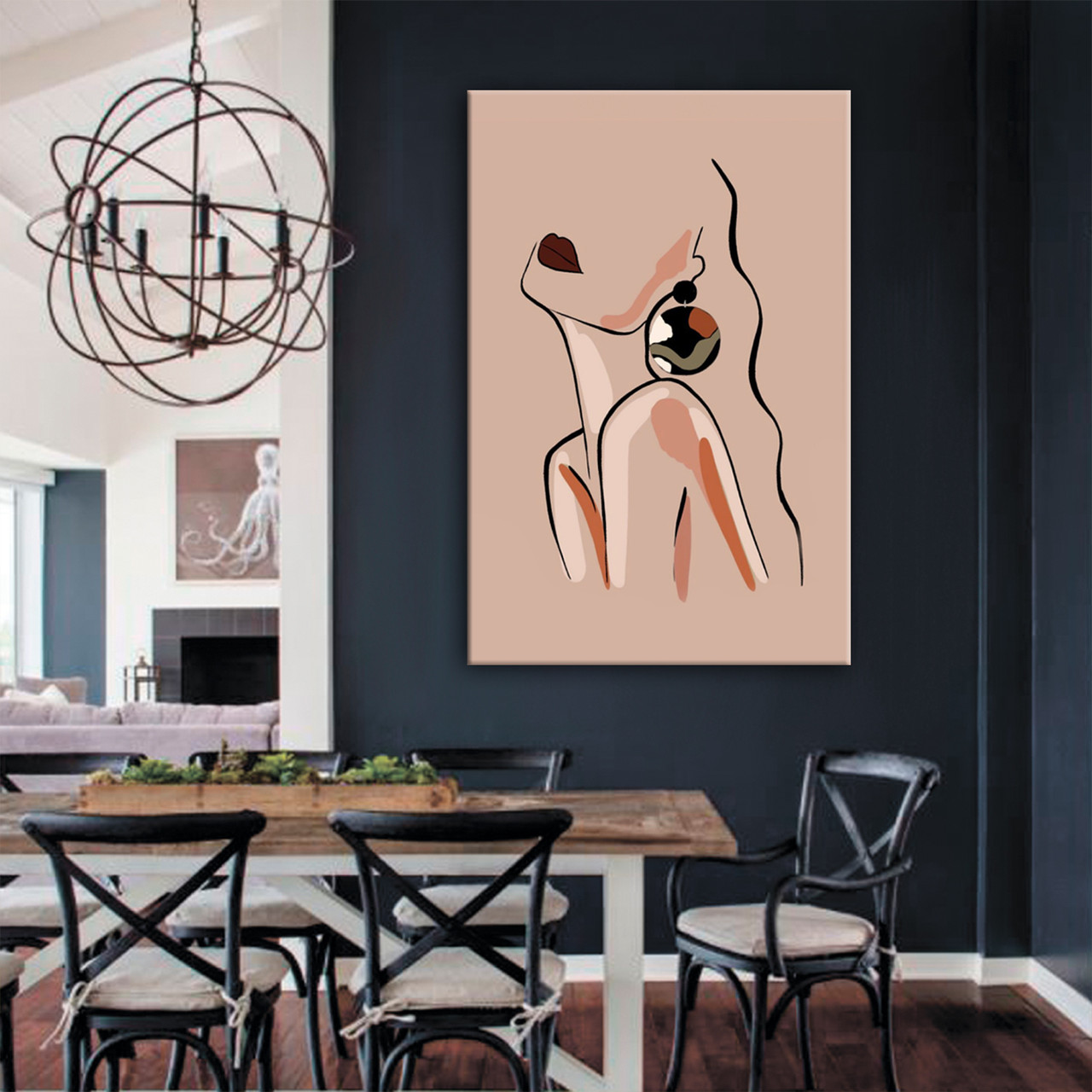 Картина в скандинавському стилі Дівчина 60, 90, фото 1