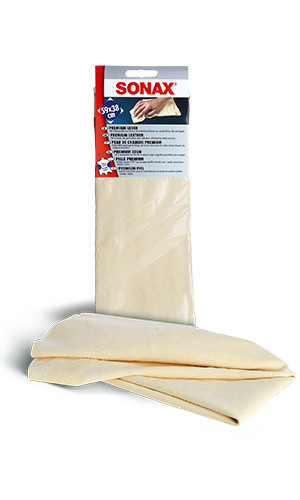 Серветка з натуральної шкіри для сушки авто Sonax Premium Lesser (Німеччина) 59x38 см
