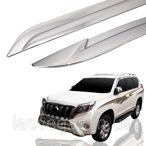 Дефлектры вікон (вітровики) хромовані 6шт. Toyota Prado 150 2009-2024 (Autoclover D665), фото 1
