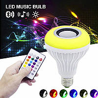Музыкальная LED лампа мультиколор с Bluetooth c пультом LED Music Bulb Light