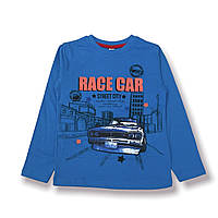Детский реглан для мальчика синий "race car" / 7-8/ 122-128
