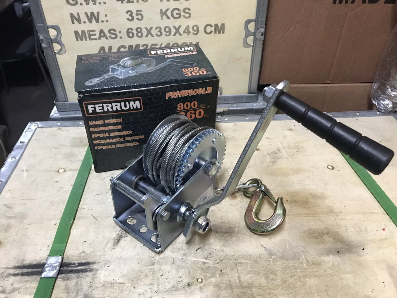 Тросова лебідка автомобільна FERRUM FRHW800LB 360кг