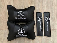 Подголовник подушка Mercedes + накладки на ремни