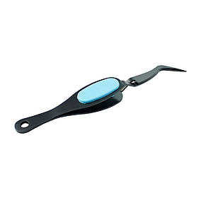 Професійний пінцет для брів із зворотним зажимом преміум класу Vicky Nail FP-10 Голуба вставка