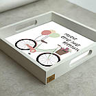 Піднос декоративний дерев'яний Радісне серце лице веселить 30х30 см хрп5007б, фото 2