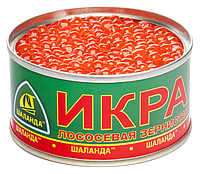Ікра червона горбуші Шаланда Преміум 100 г зерниста у жерстяній банці