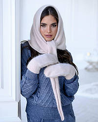 Косинка трикутна жіноча тепла м'яка пухнаста з ангори Shdi210