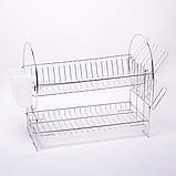 Сушарка для посуду Kamille двоярусна 53х23х35см KM-0760, фото 2