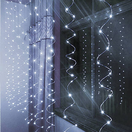 Гірлянда Xmas Водоспад 7907 200LED W-9, 3х2 м, білий світ, фото 1