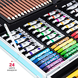 Набір дитячий для творчості Drawing Board 145 3965, 145 предметів, блакитний, фото 4