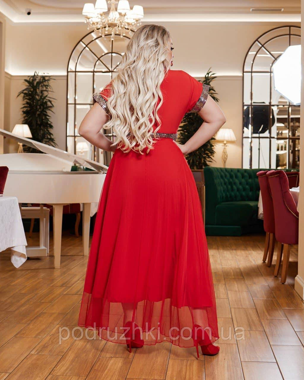 Красивое Длинное женское вечернее выпускное платье в пол Цвета чёрный, розовый Размеры 50-52 54-56 58-60 - фото 7 - id-p1532670385