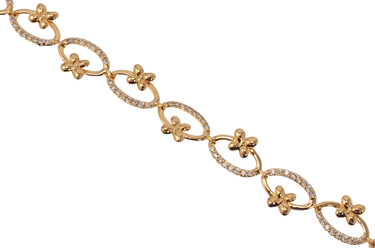 Браслет Xuping Позолота 18K "Метелики" довжина з дод. замком 17.5,19.5см х 8мм