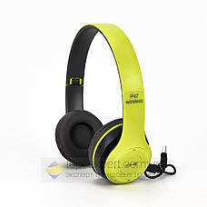 Бездротові Bluetooth-навушники P47 4.2+EDR Wireless headphones green накладні блютуз зелені, фото 3